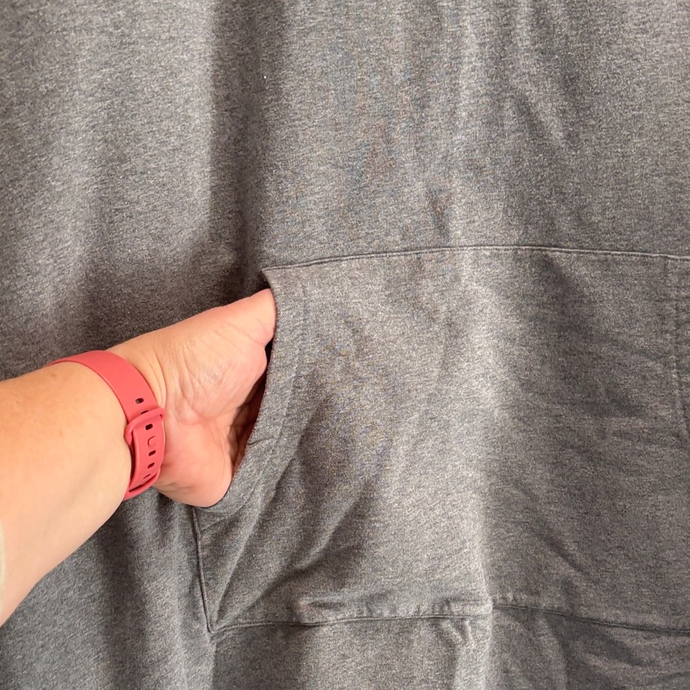 Cold Water Creek Gray Hooded Tunic with Front Pocket - Picture 3 of 9